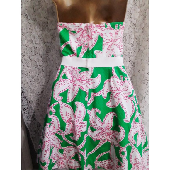 Lilly Pulitzer sz 4 AMBERLY STARFISH TWINKLE Strapless Dress EUC - Picture 4 of 8